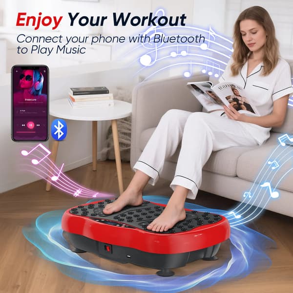 Vibrationsplatta, Magnetisk Massage, Fjärrkontroll,Röd