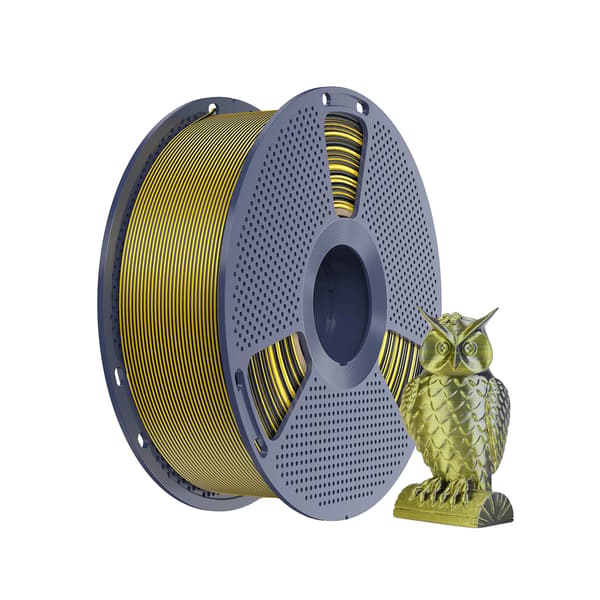 3D-printer filament, PLA Plus, flere tonefarver,1KG Sort Guld