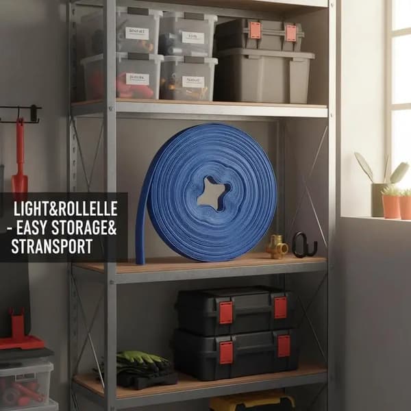 Liggande slang, 50 m längd, förstärkt polyester material,armégrön
