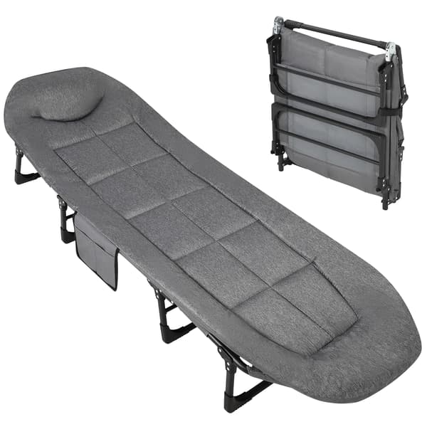Bärbar Fällsäng, Dämpad, Lätt och Hållbar,Grå 200cm