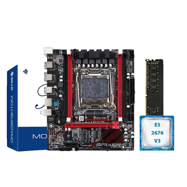 Moderkort, Intel Xeon E-seriens kompatibilitet, hög RAM-kapacitet,Moderkort+CPU+RAM