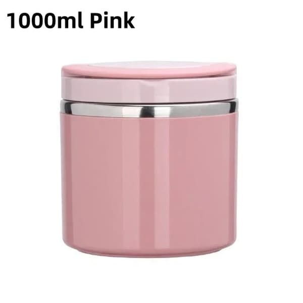 Mat Termos, Isolerad Design, Läcksäker Stängning,Rosa-1000ml