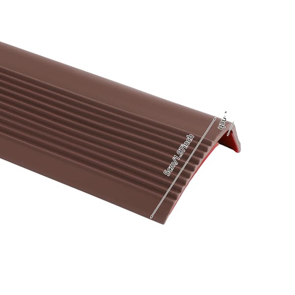 Trappkantslist, flexibel PVC, självhäftande design, Brun