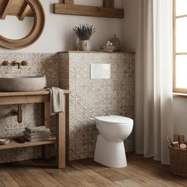 Toilet, Siphon Spuling, Dual-Flush System,Hvid