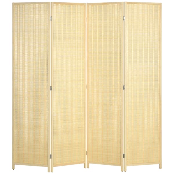 Rummdivider, 4-panel foldbart design, stilfuld privatlivsskærm,Mørk Khaki
