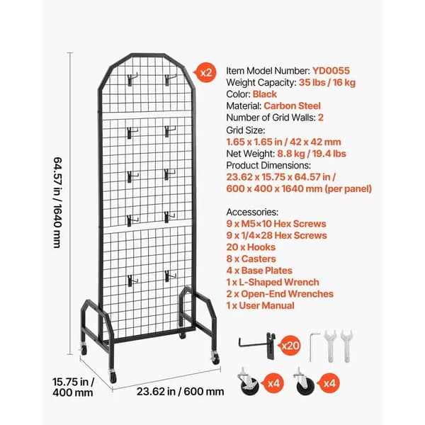 Displaytavle, Mobil Design, Inkluderer Krogene,sort