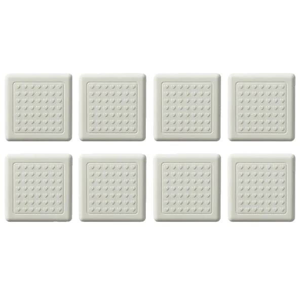 Møbelbenpuder, Støjdæmpning, Stærk Klæb,hvid-Quadrat-3cm