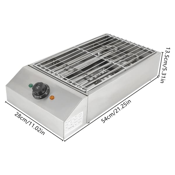 Elektrisk Grillspis, Justerbar Temperatur, Mångsidig Matlagning,Silver