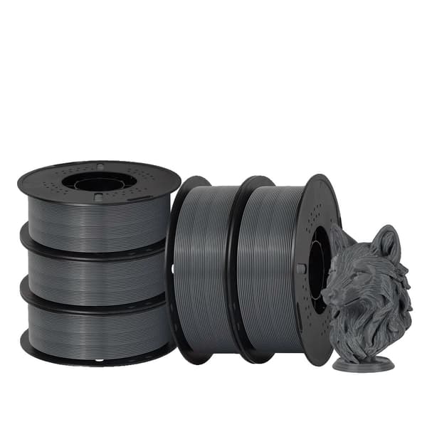 3D-printer filament, PETG-material, 1,75 mm diameter,5KG Grå
