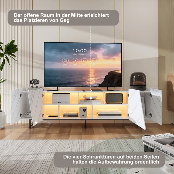 TV-bänk, Modern Design, Gott om Förvaring,VIT