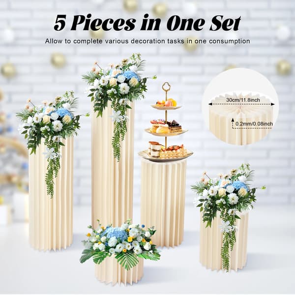 Pappersblomsterställ, Hållbar Design, Eleganta Mittpunkter,M, VIT