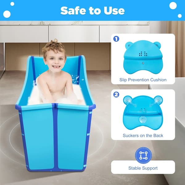 Foldbar Badekar, Pladsbesparende Design, Skånsom mod Huden,Blå