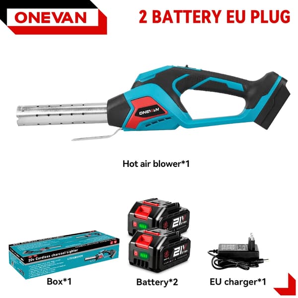 Värmepistol, Sladdlös Design, Dubbelhastighetskontroll,2 Batteriuppsättning