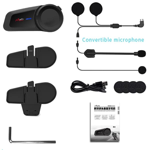 Motorcykelhjelm Intercom, Bluetooth-forbindelse, Vandtæt design,1PC M2