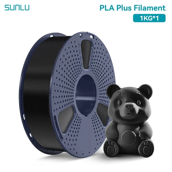 3D-printer filament, PLA-material, pæn spoledesign,Sort