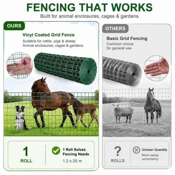 Hegn, PVC-belagt galvaniseret jern, O-ring netdesign,Lys Grå