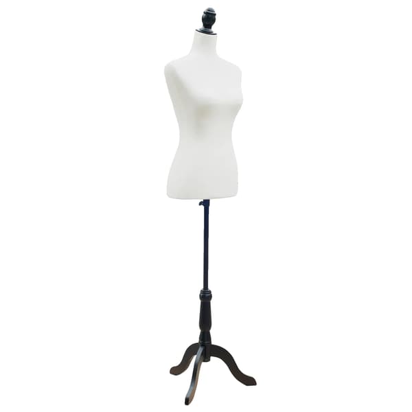 Sömnadsmannequin, justerbar höjd, hållbar design, vit