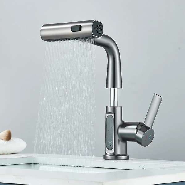 Basinblandare, Monterad på Bänk, Modern Design,Grå