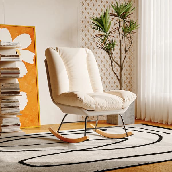 Gungstol, Polstrad Sits, Justerbar Luta,Beige
