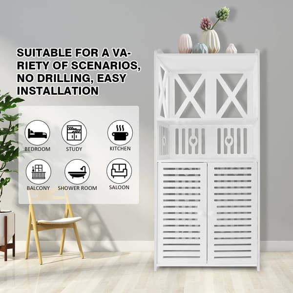 Förvaringsskåp, Vattentålig, Mångsidig Design,VIT