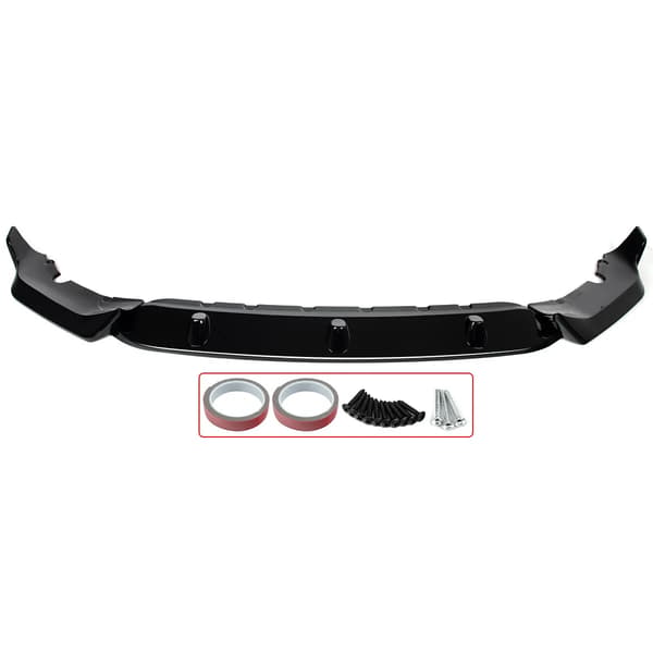 Front Bumper Spoiler, ABS Plast, Nem Installation,glans sort