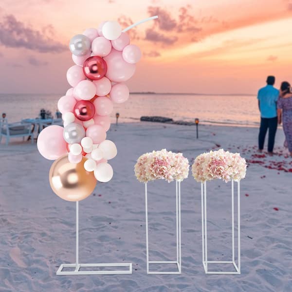 Blomsterställ Set, Båge Design, Hållbar Stål Konstruktion,VIT, M
