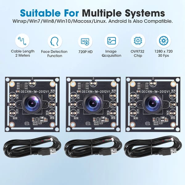 Kameramodul, 100° Vidvinkel, HD 720P Optagelse,Bundle 1