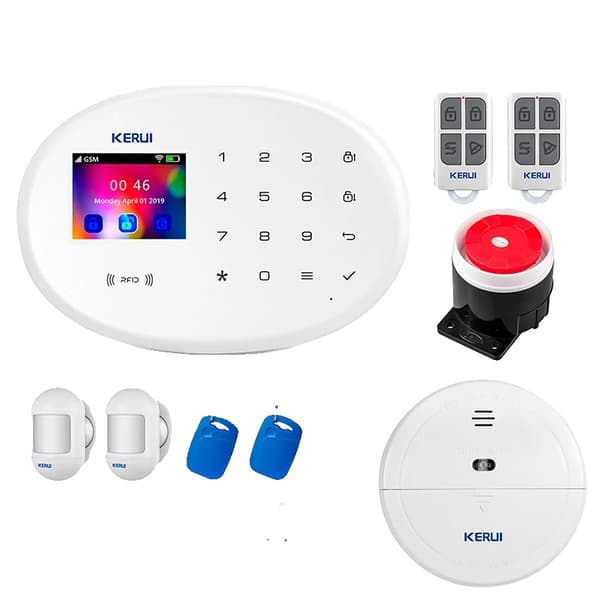 Hemlarmssystem, Smart App Kontroll, Flerzonssäkerhet,hem larm 6, EU-plugg-e