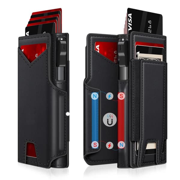 Pung, RFID-blokering, Slank Bifold Design,sort