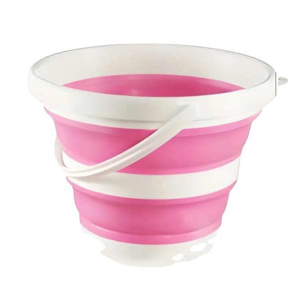 Fällbar hink, hållbar design, platsbesparande förvaring,rosa-5L