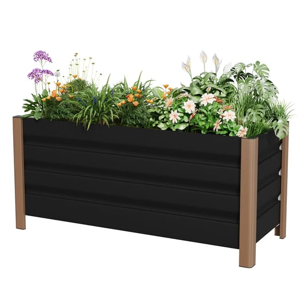 Höjdträdgårdsbädd, Effektivt Dräneringssystem, Modern Design,Grå-100x40x45 cm