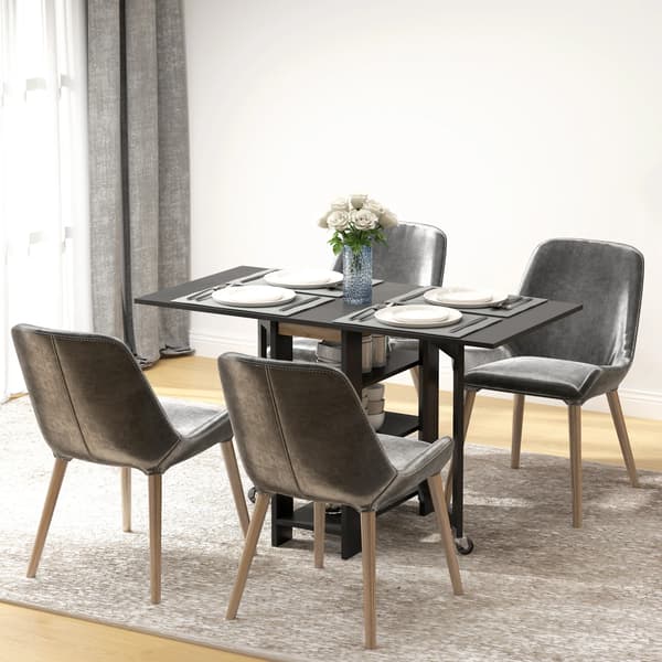 Matbord, Fällbar Design, Modern Stil, svart
