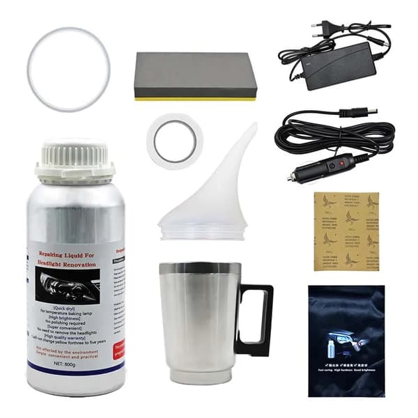 Forlygterestaureringssæt, Ridsefjernelse, Oxidationsrenser,800ml kit Karton