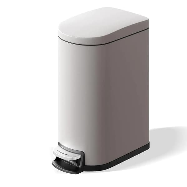 Soptunna, Slim Design, Mjukstängande Lock,grå