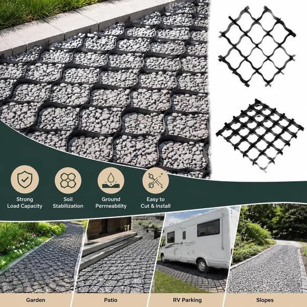 Grusgitter, Jordstabilisering, Holdbart HDPE Materiale,lys grøn