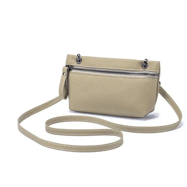 Skuldertaske, Ægte Læder, Casual Stil,Lys Grå