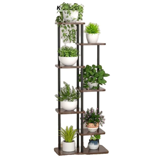 Plantebord, 7 niveauer, robust metalramme,7 lag sort