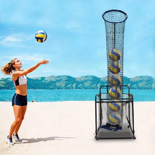 Volleyballtræner, Justerbar Højde, Holdbart Design,sort