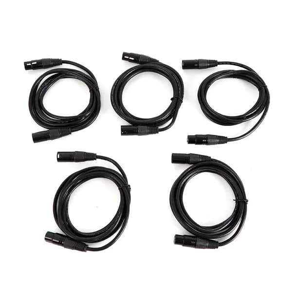 XLR Mikrofonkabel, PVC & Kobberkonstruktion, Sæt af 5,sort