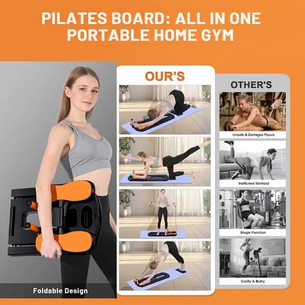 Pilatesbräda, Fällbar Design, Mångsidiga Träningspass,Beige