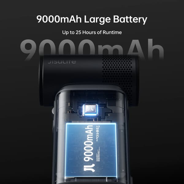 Håndholdt Vifte, 9000mAh Batteri, Multifunktionelt Design,Mørk Grå