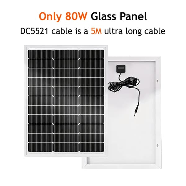Solpanel, Styv Design, Bärbar Energilösning,med DC-kabel