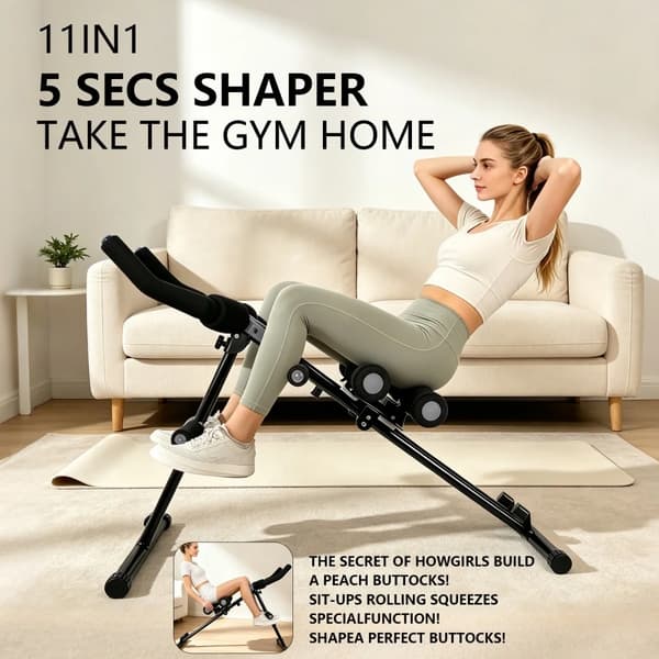Ab Trainer, Fällbar Design, Multifunktionell Träning,svart