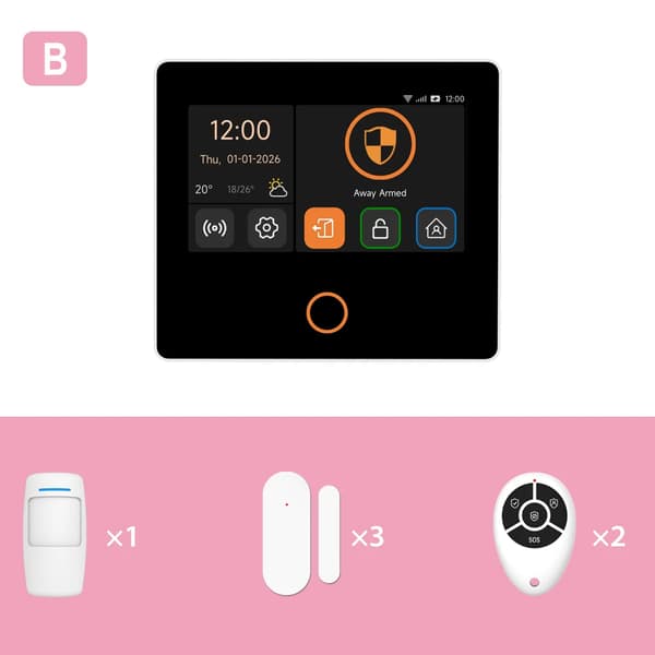 Smart Home Alarm System, Trådløs Forbindelse, Styring med Stemmen,100V-240V EU Stik-b, Sæt-B 7Kit