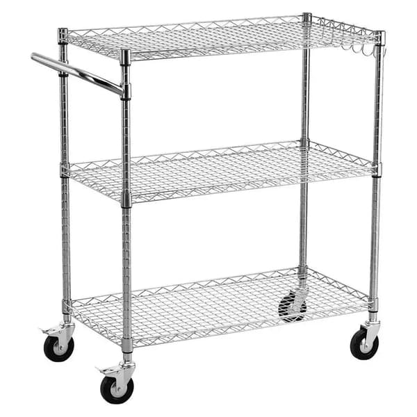 Værktøjsvogn, Heavy Duty Stål, Justerbart Rullende Design,Rød
