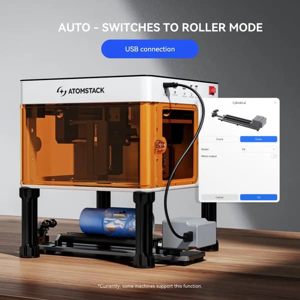 Rotary Roller, 360° roterende, smart genkendelse,ATOMSTACK R6