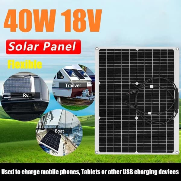 Solpanel, Hög Effektivitet, Flexibel Design,1PC 40W panel