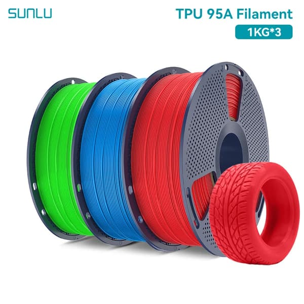 3D Filament, Flexibel TPU, 95A Hårdhet,RD BL GN