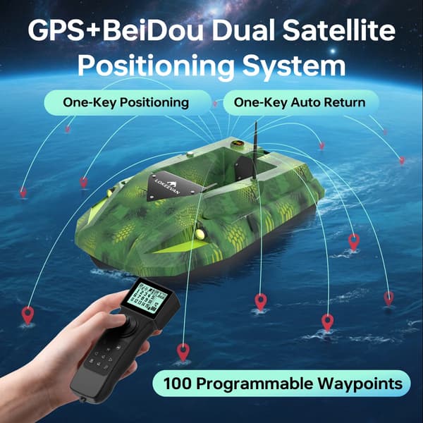 Baitbåd, GPS-navigation, sonar-detektion,D50E-Grøn Slangeprint