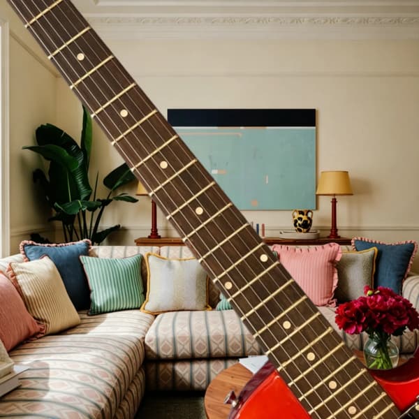 Gitarr, Fast Bro, Slät Hals,Röd